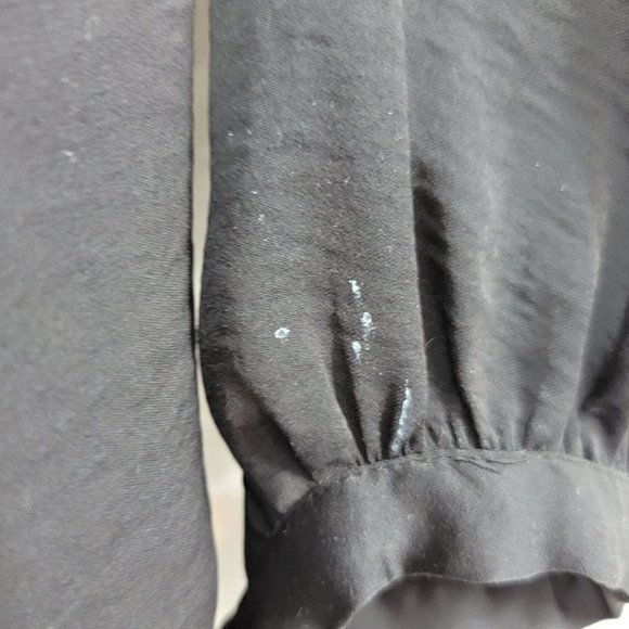 Abercrombie & Fitch Peasant Top Button Down Blouse Tie Sleeves Women's Small - Picture 7 of 11